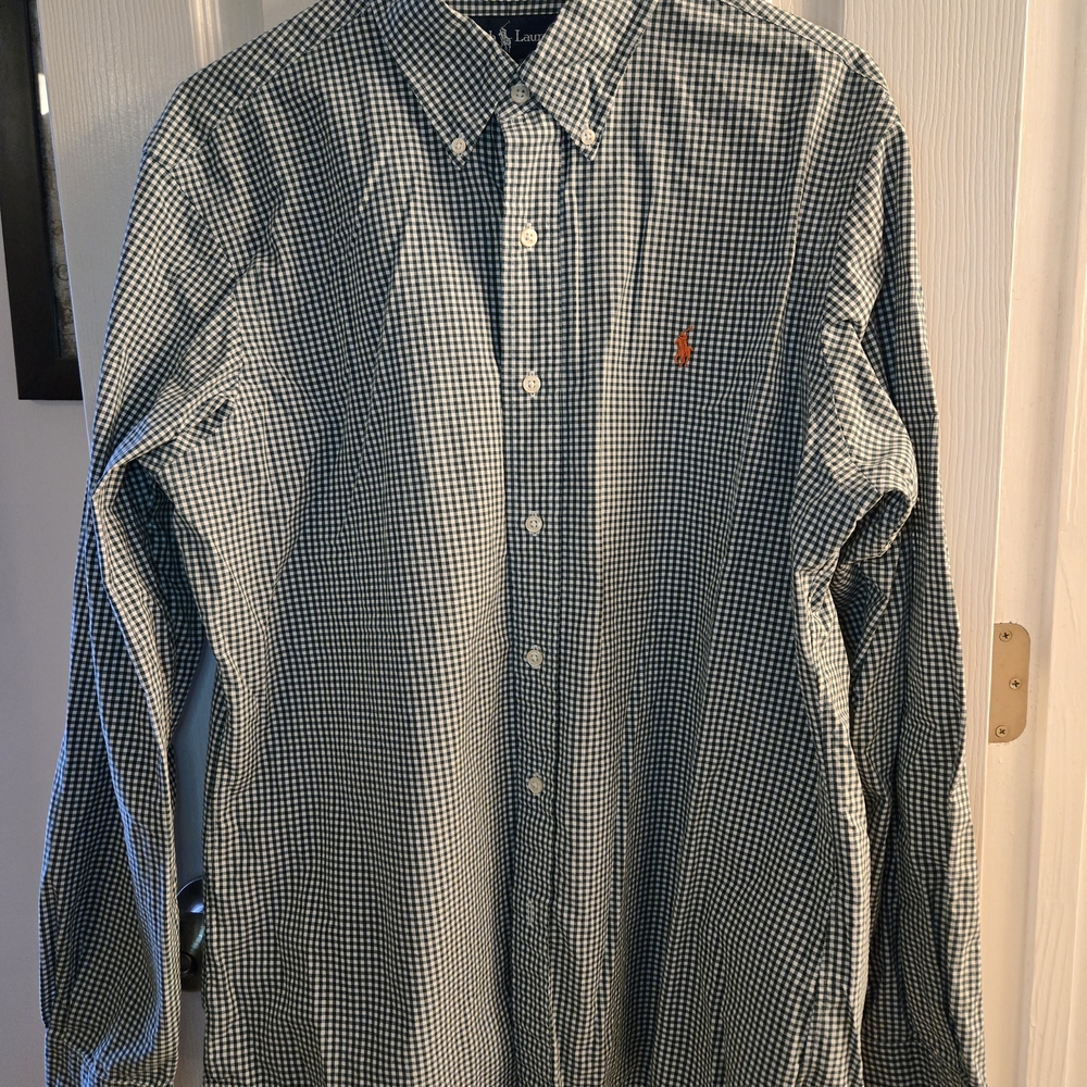Ralph Lauren Navy and White Gingham Shirt